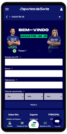 cadastro esporte da sorte